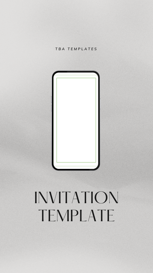 Digital Blank Invitation - Simple Sage Green Border