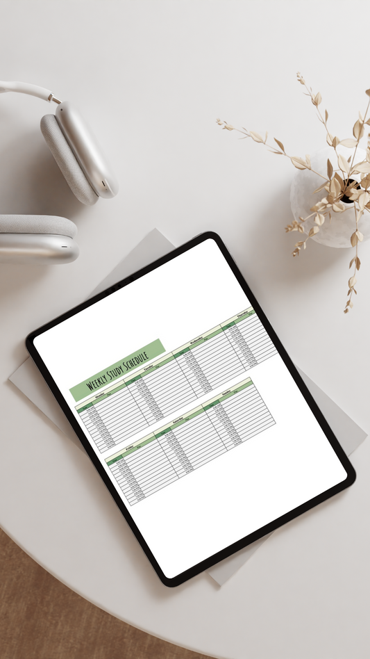 Digital Weekly Study Schedule