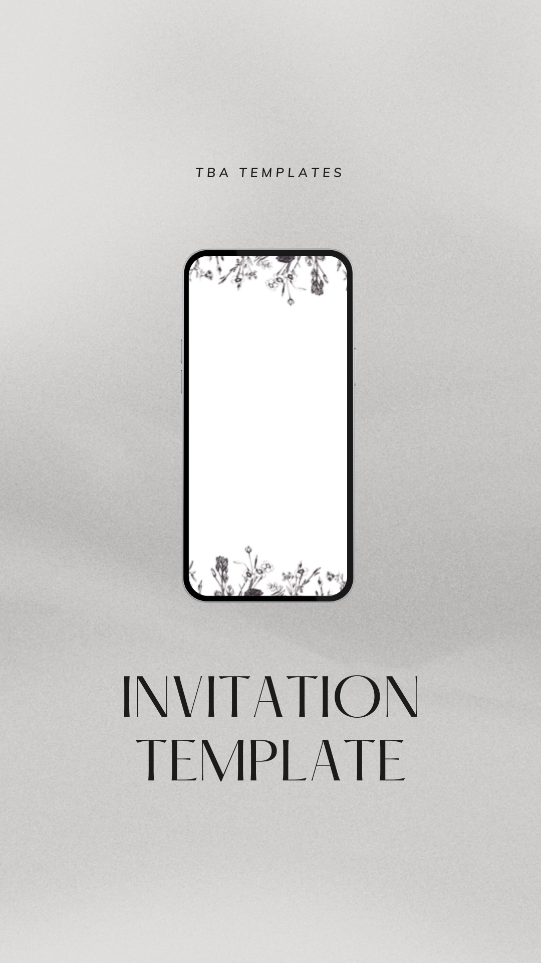 Digital Blank Invitation - Simple White with Flower Border